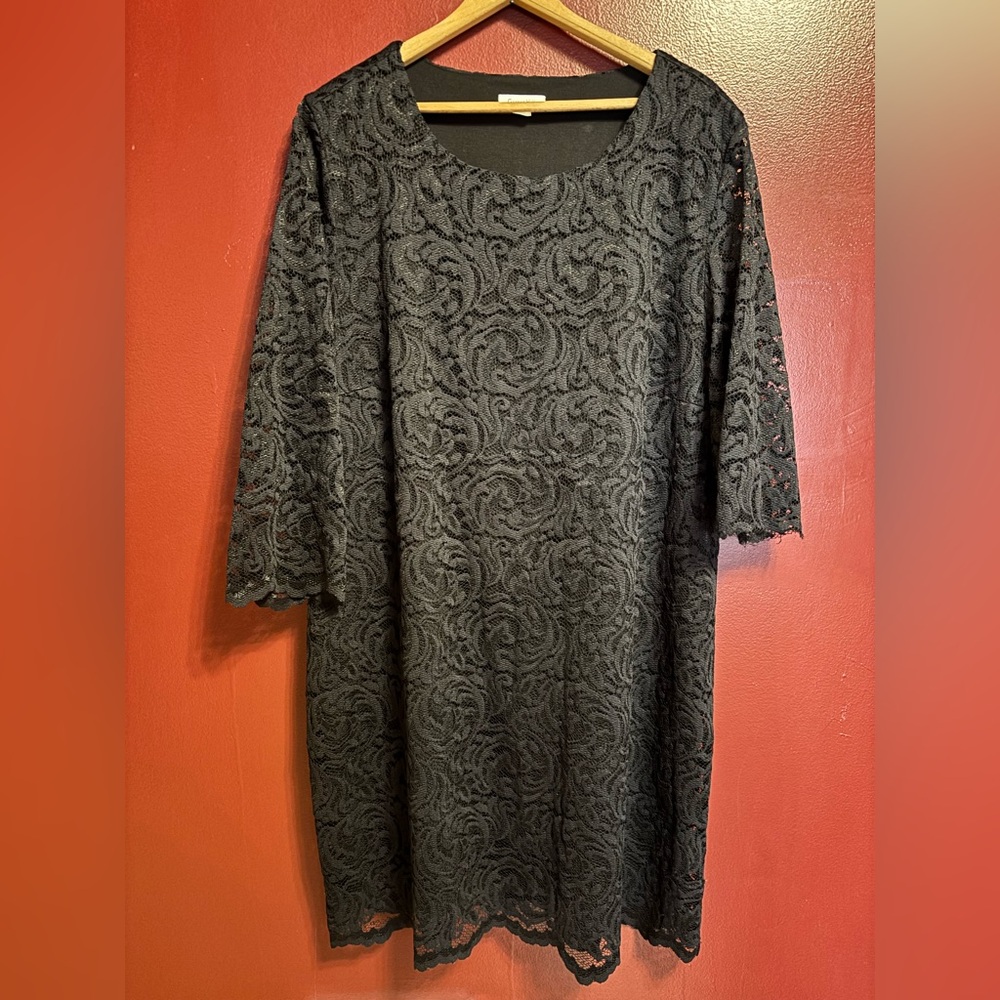 Garnet Hill Black Lace Dress Women Size‎ 18